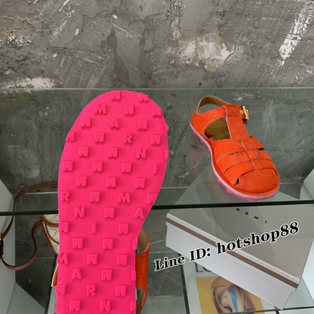 Marni 22春夏新款女士涼鞋 羅馬風編織涼鞋 dx3157